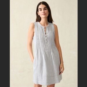 Faherty Isha Dress - Blue Mini Stripe